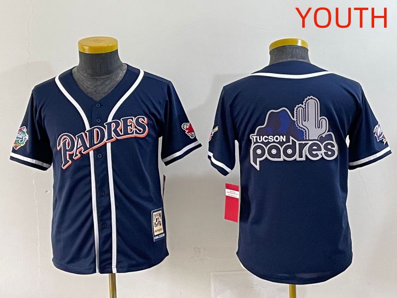Youth 2025 San Diego Padres Blank Blue Throwback Game Nike MLB Jersey style 15->youth mlb jersey->Youth Jersey
